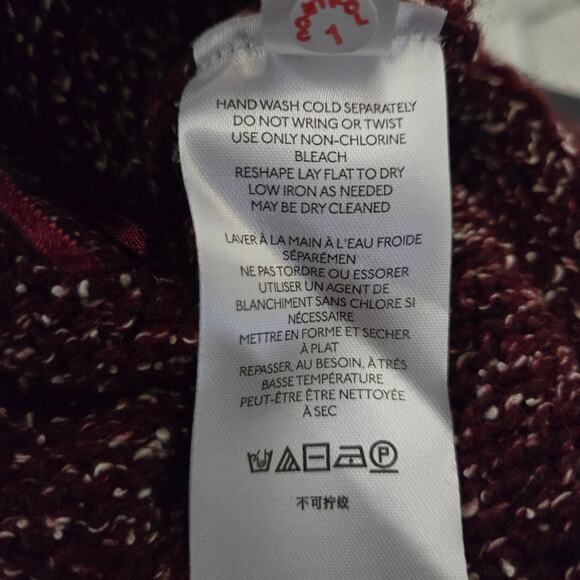 Anthropologie Wool Blend Knit Maxi Turtleneck Tank Sweater Tunic Size S Burgundy - Picture 13 of 13